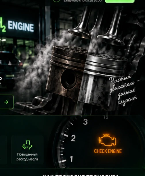 Раскоксовка двигателя H2ENGINE